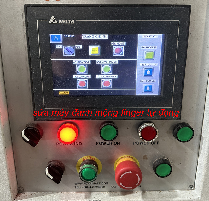 Giao diện vận hành máy đánh mộng finger tự động