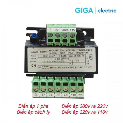 Biến áp cách ly 1 pha GGK-25VA 