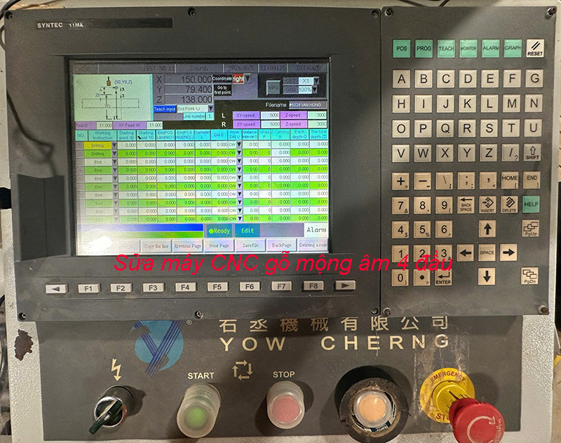 Giao diện lập trình gia công máy CNC gỗ mộng âm 4 đầu